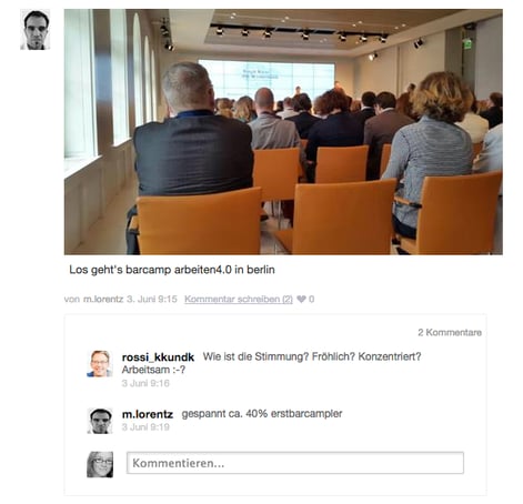 Kommentarfunktion Scribble live