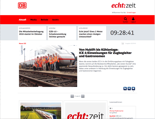 DB echt:zeit Social Magazine Kammann Rossi