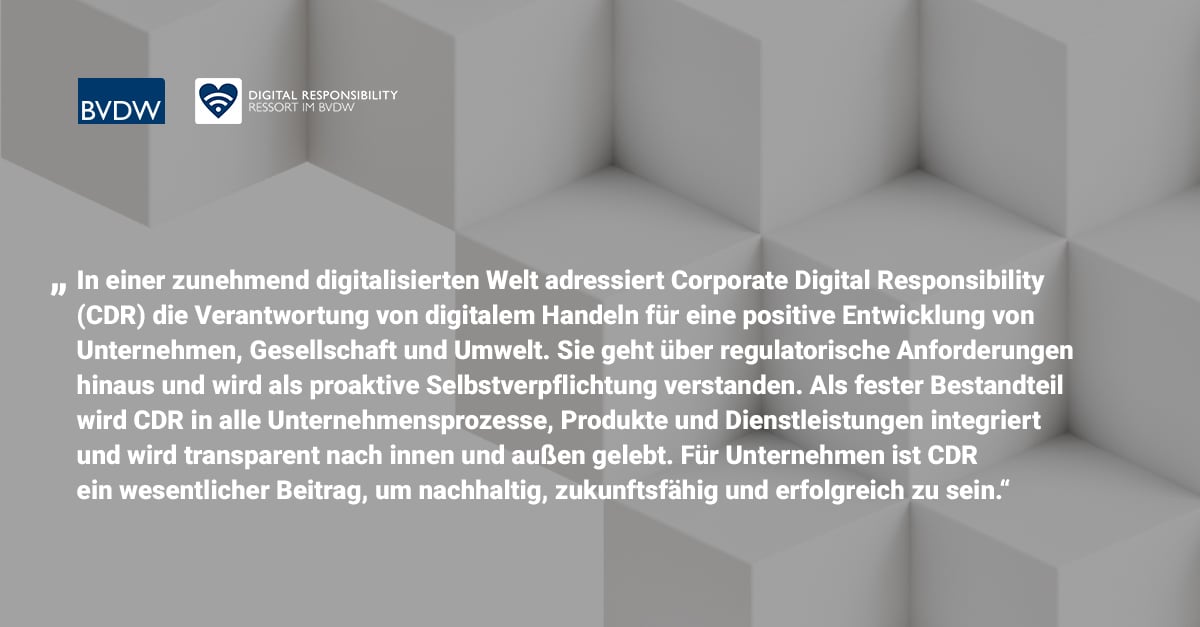 Definition von Corporate Digital Responsibility CDR