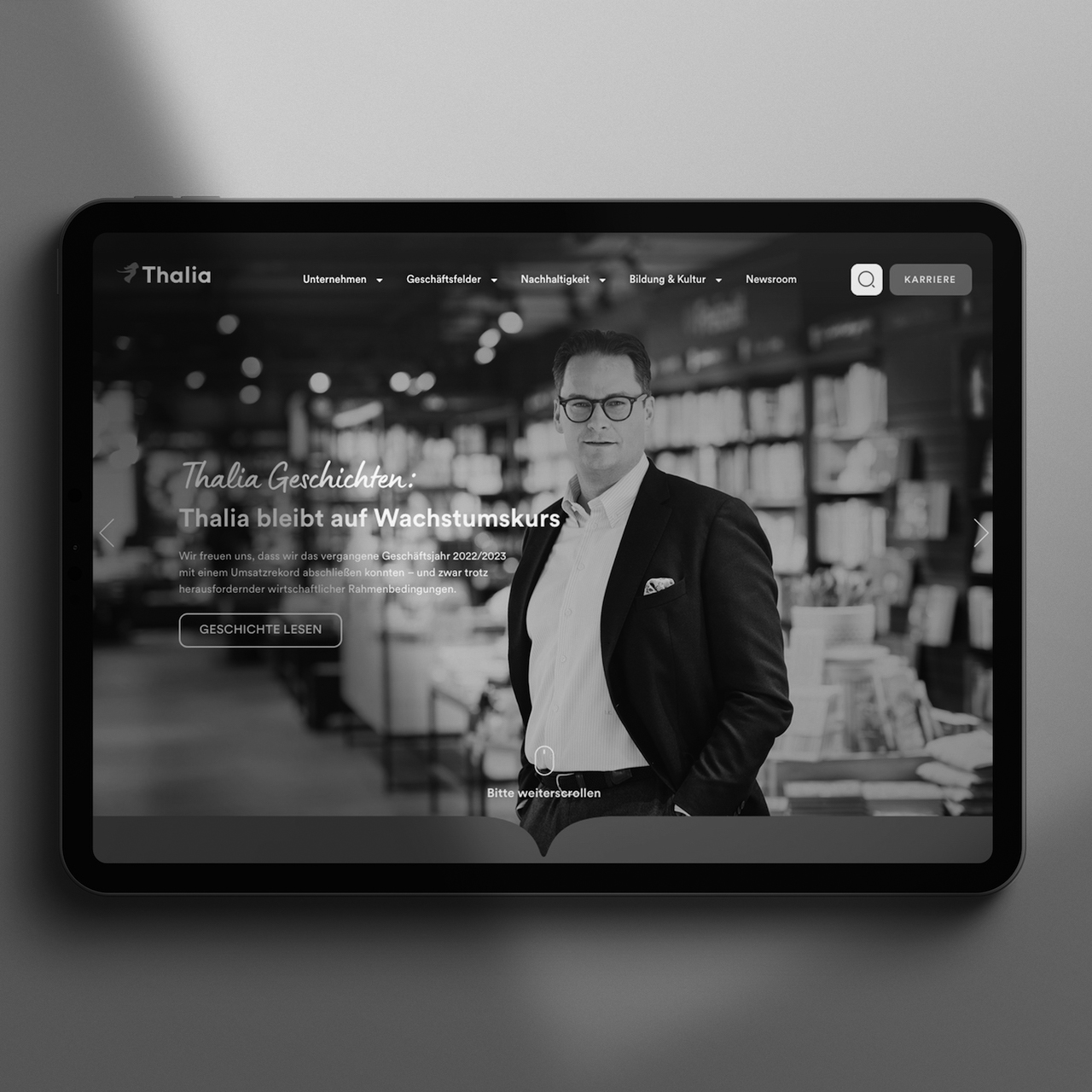 Kammann Rossi – Projekt – Thalia / Relaunch Corporate Website