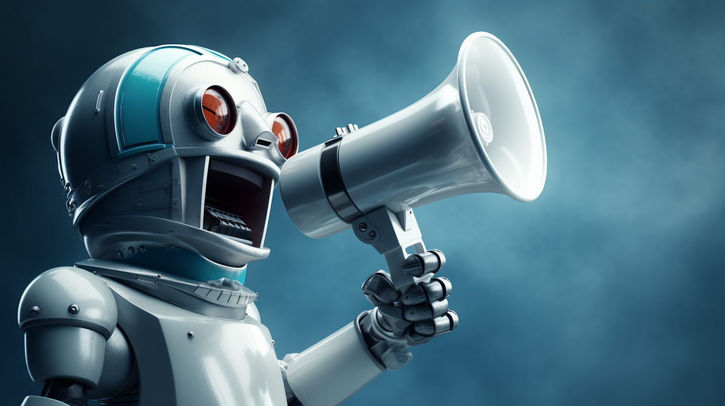 A robot with a megaphone Carsten Rossi
